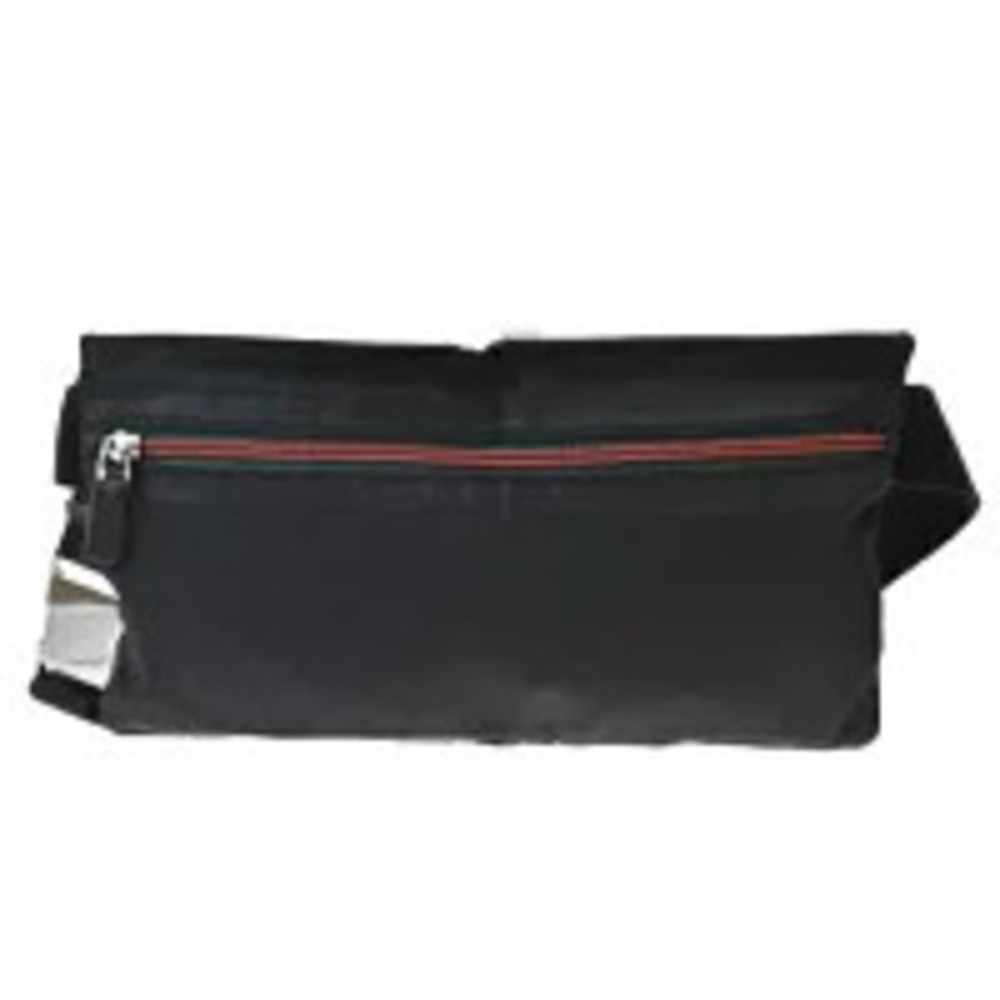 Gucci Sherry Waist Pouch Clutch Bag Black Green Red Leather - Picture 4 of 7
